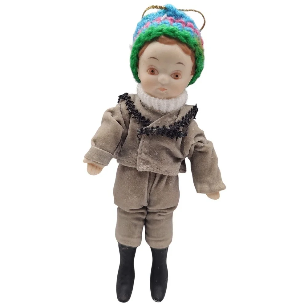 Kurt S Alder Vintage‎ Ornament 1983 Little Boy Outfit Crocheted Hat Six Inches